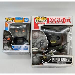 Funko Pop! Skull Island King Kong 6" #388 & Godzilla Kong W/ Battle Axe #1021